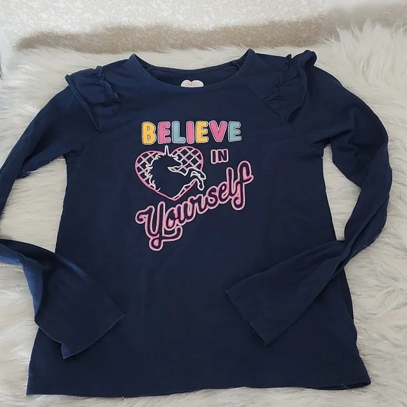 Big girls mustard pants and 2 navy blue Tops set - Picture 4 of 10